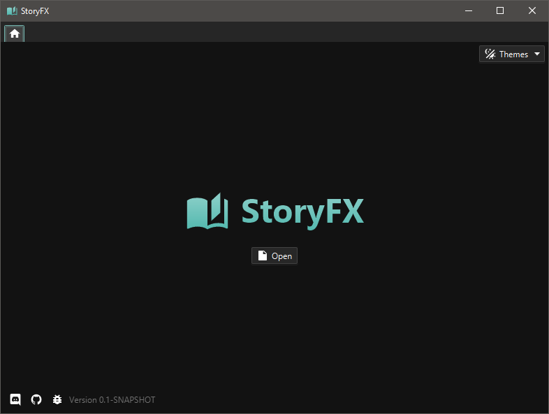 StoryFX homescreen